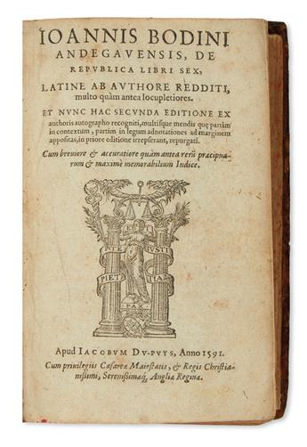 BODIN, JEAN. De republica libri sex.  1591